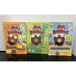 Complete Series Lot of 3 Adventures of Arnie the Doughnut books by Laurie Keller